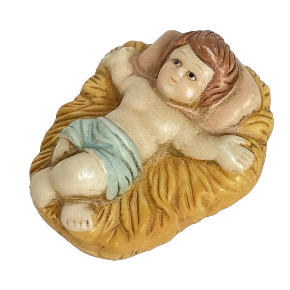 Nativity Scene Baby In Manger Christmas Ceramic Figurine Replacement Jesus